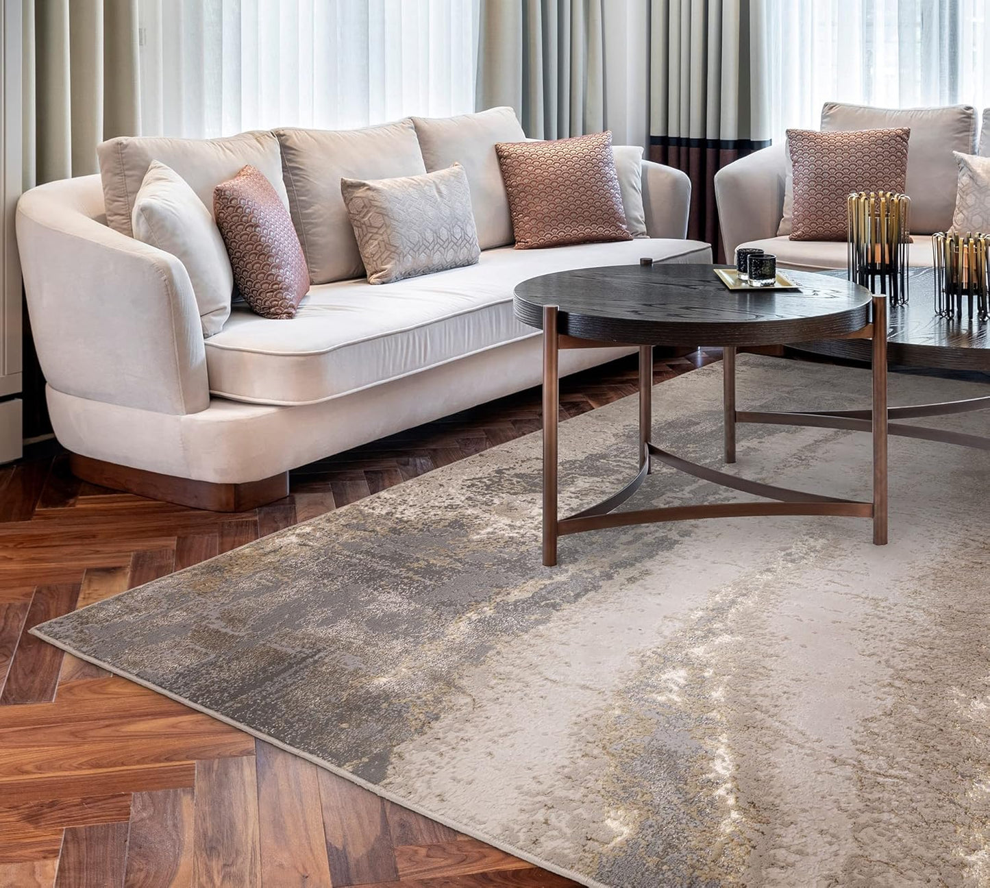 Aurora Rugs – Abstrakter Wohnzimmerteppich mit seidigem Schimmereffekt | Luxuriöse Marmordesigns in 20 Stilen