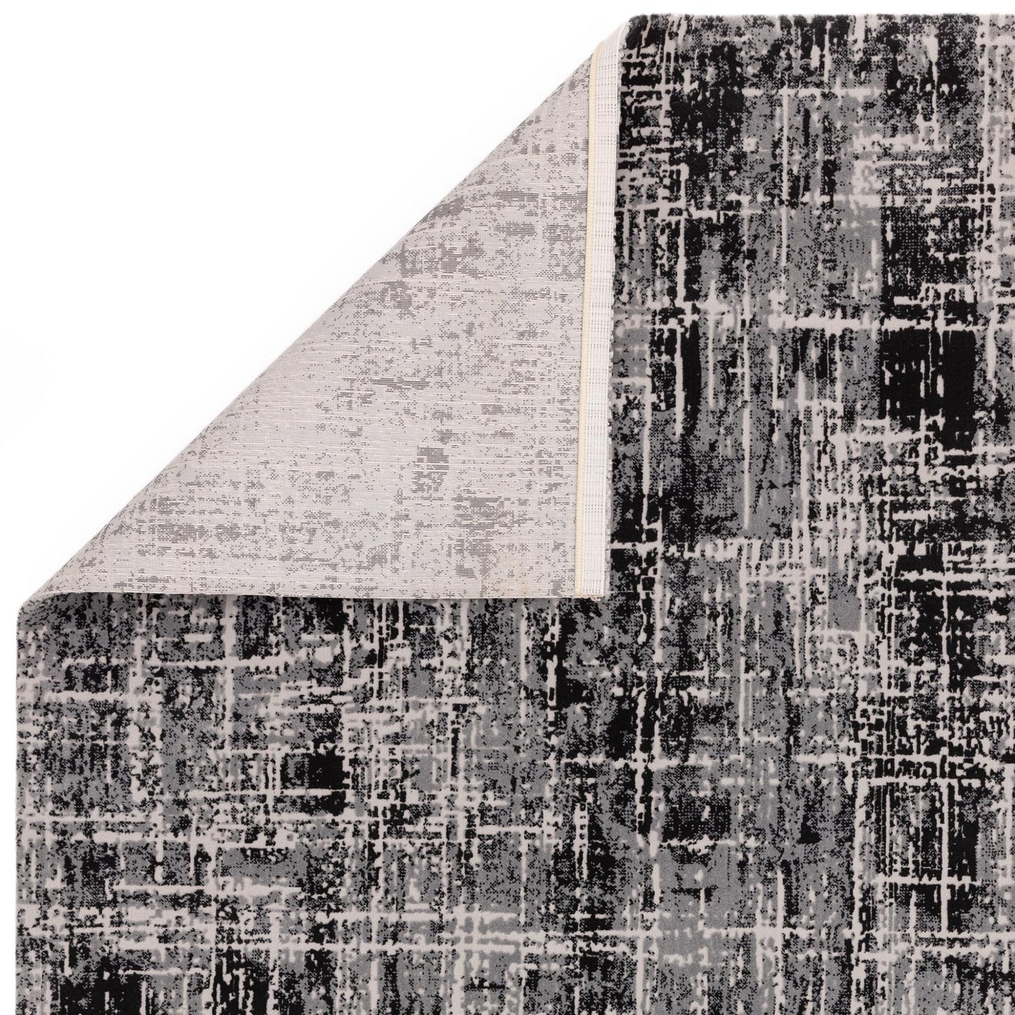 Kuza Abstract Modern Black Rug in Medium or Large Sizes