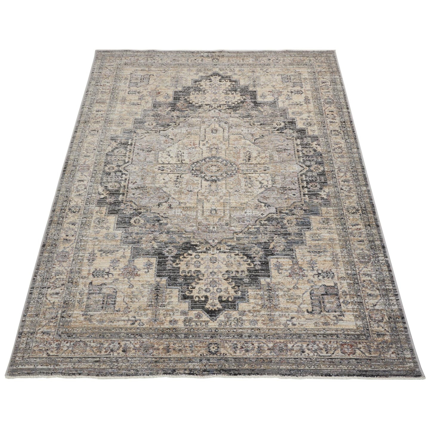 Legacy Traditional Classic Rug for Living Room, Bedroom, Lounge, Million Point Textured Bordered Oriental Soft Velvety Area Rug