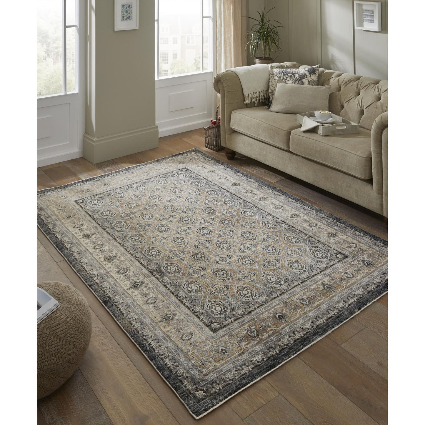 Legacy Traditional Classic Rug for Living Room, Bedroom, Lounge, Million Point Textured Bordered Oriental Soft Velvety Area Rug