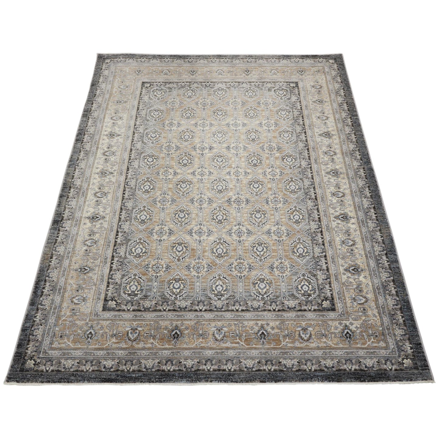 Legacy Traditional Classic Rug for Living Room, Bedroom, Lounge, Million Point Textured Bordered Oriental Soft Velvety Area Rug