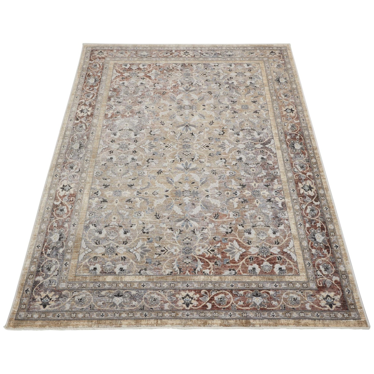 Legacy Traditional Classic Rug for Living Room, Bedroom, Lounge, Million Point Textured Bordered Oriental Soft Velvety Area Rug