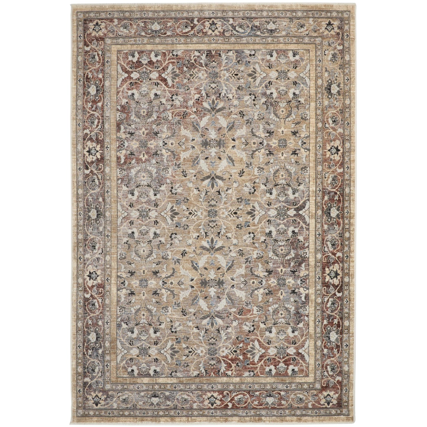 Legacy Traditional Classic Rug for Living Room, Bedroom, Lounge, Million Point Textured Bordered Oriental Soft Velvety Area Rug