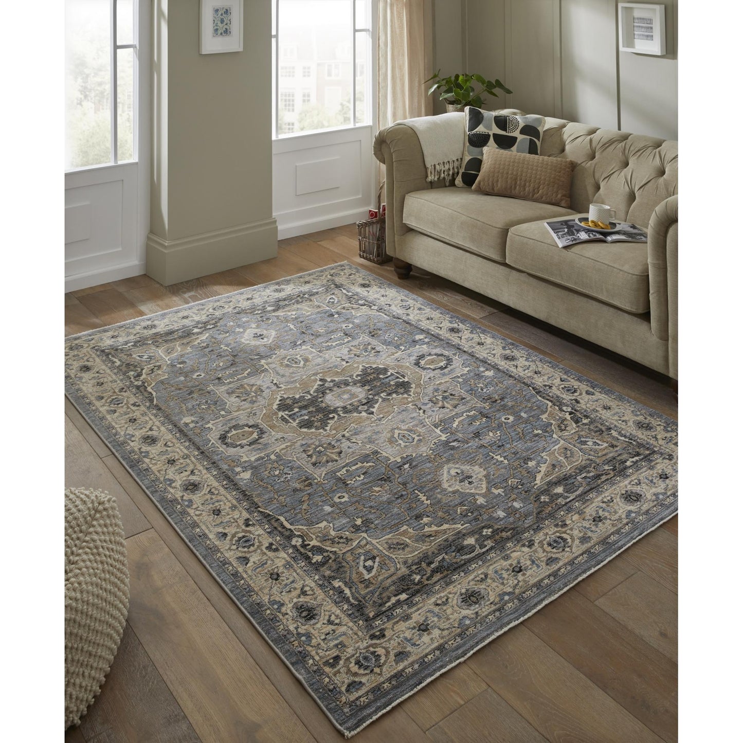 Legacy Traditional Classic Rug for Living Room, Bedroom, Lounge, Million Point Textured Bordered Oriental Soft Velvety Area Rug