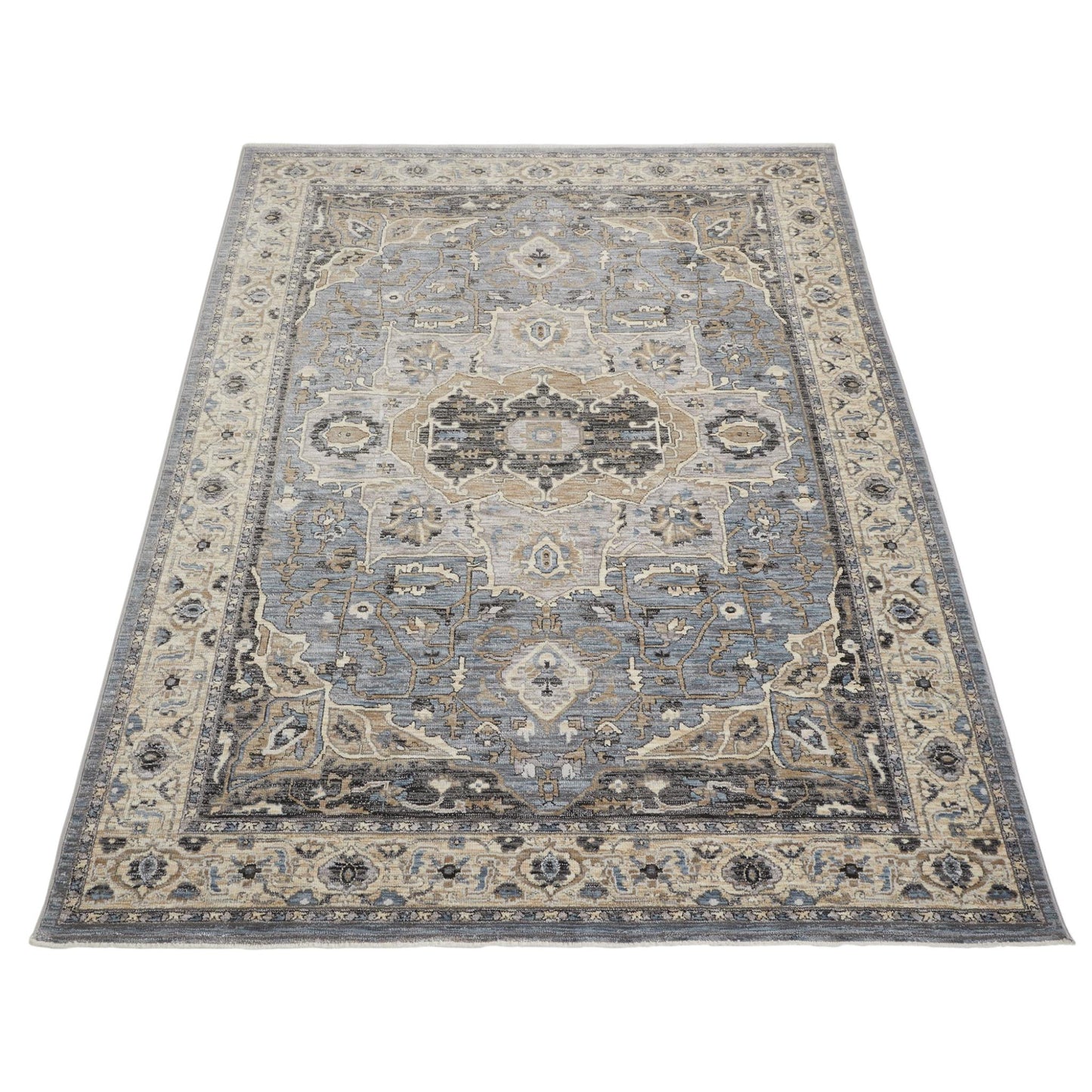 Legacy Traditional Classic Rug for Living Room, Bedroom, Lounge, Million Point Textured Bordered Oriental Soft Velvety Area Rug