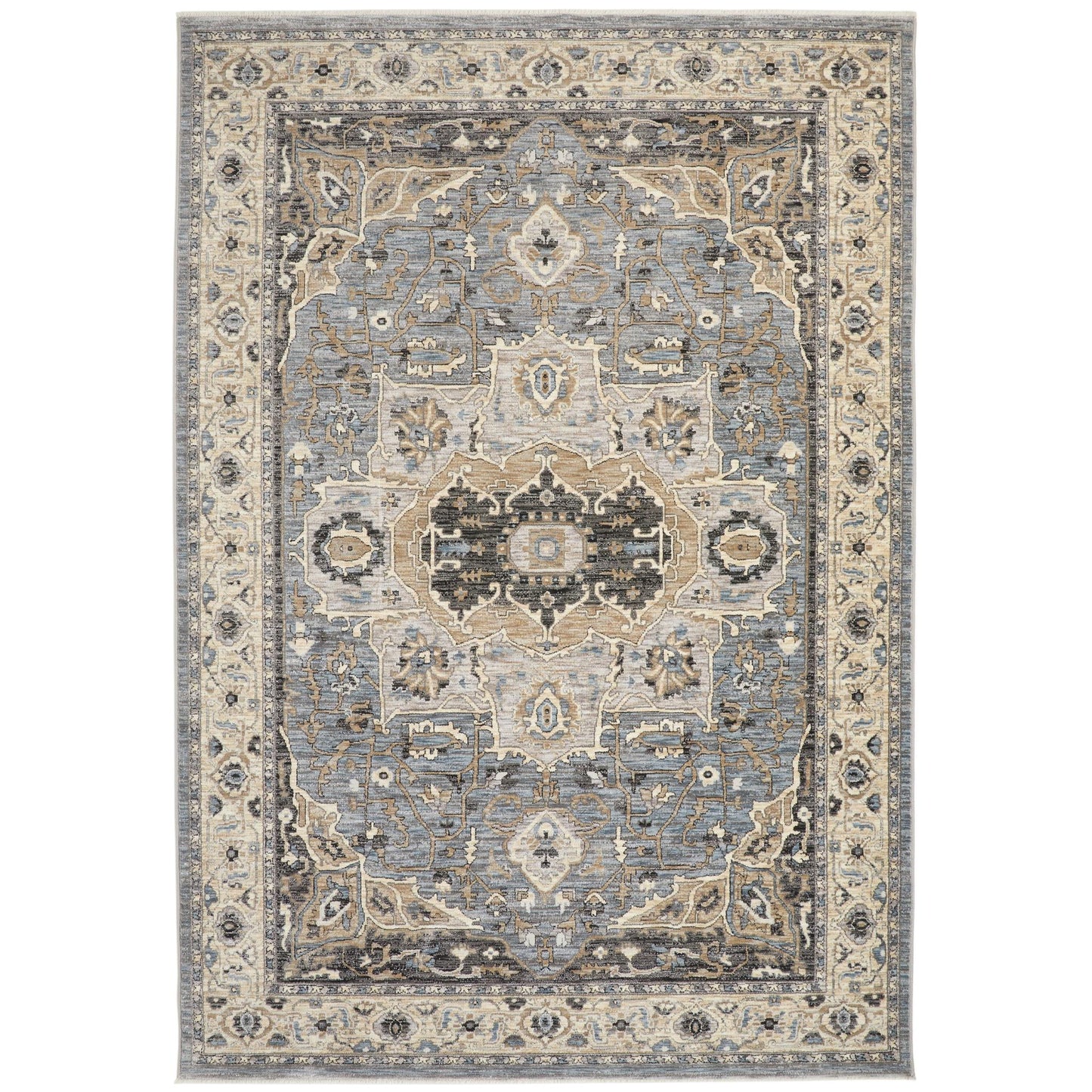 Legacy Traditional Classic Rug for Living Room, Bedroom, Lounge, Million Point Textured Bordered Oriental Soft Velvety Area Rug