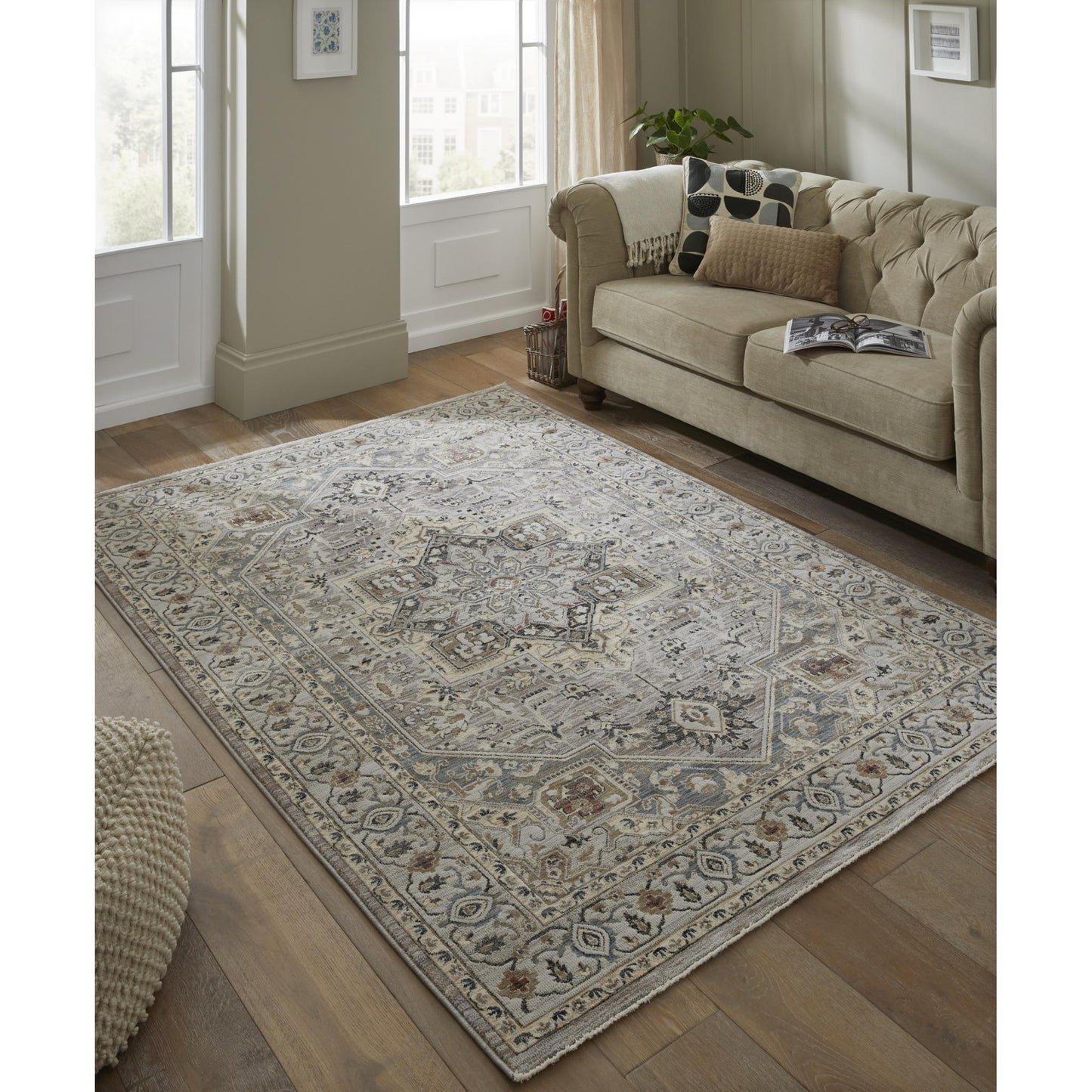 Legacy Traditional Classic Rug for Living Room, Bedroom, Lounge, Million Point Textured Bordered Oriental Soft Velvety Area Rug
