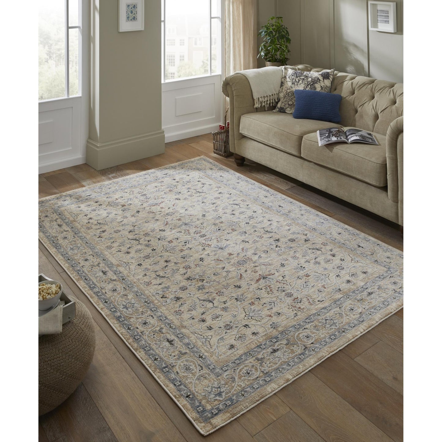 Legacy Traditional Classic Rug for Living Room, Bedroom, Lounge, Million Point Textured Bordered Oriental Soft Velvety Area Rug