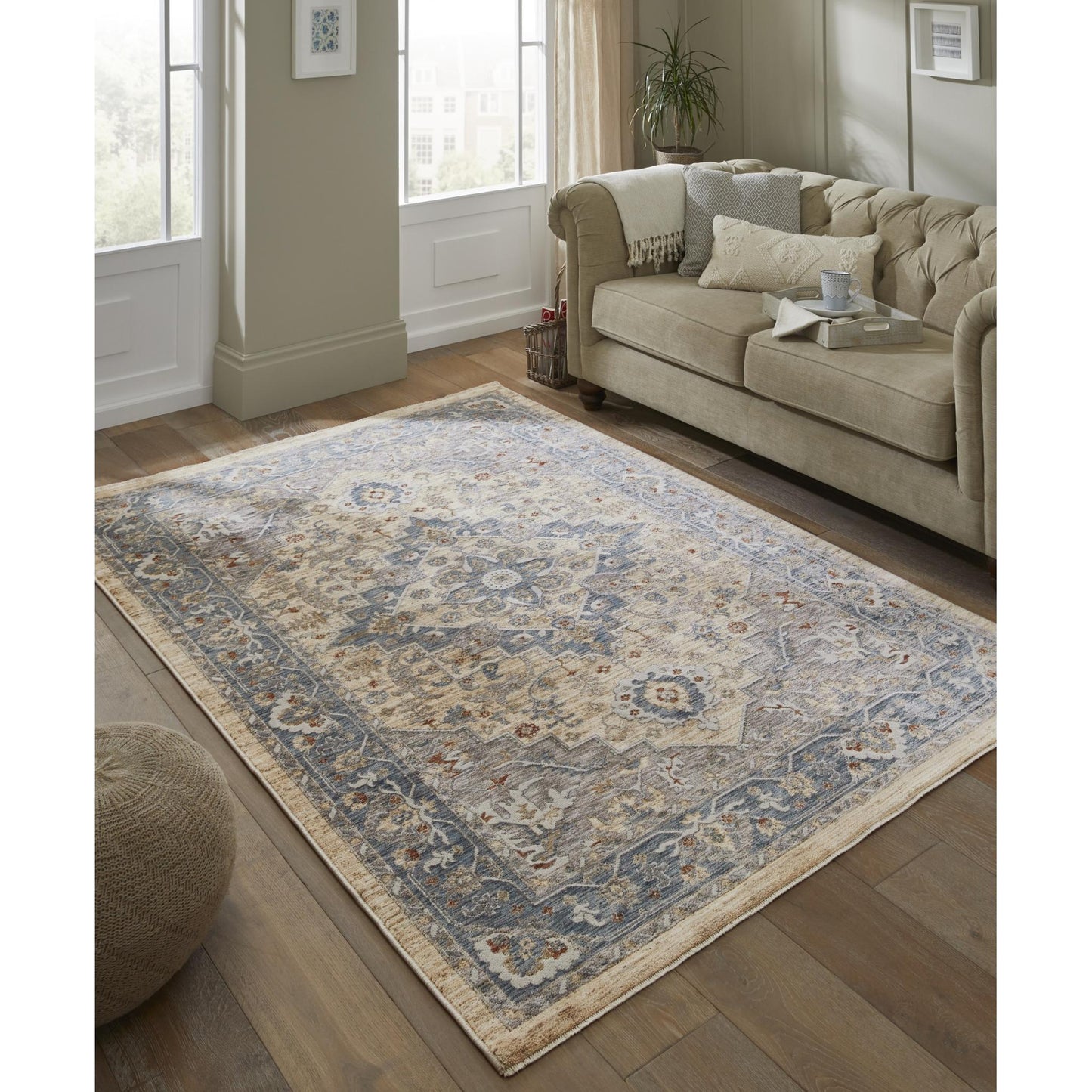 Legacy Traditional Classic Rug for Living Room, Bedroom, Lounge, Million Point Textured Bordered Oriental Soft Velvety Area Rug