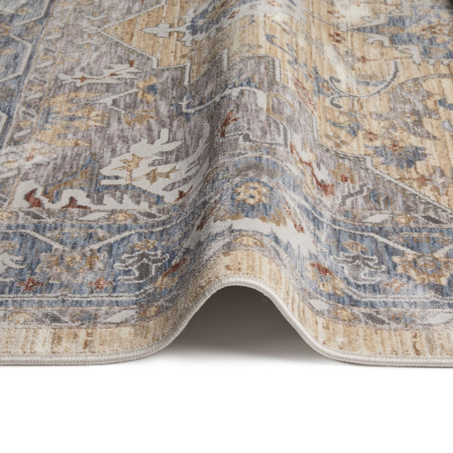 Legacy Traditional Classic Rug for Living Room, Bedroom, Lounge, Million Point Textured Bordered Oriental Soft Velvety Area Rug