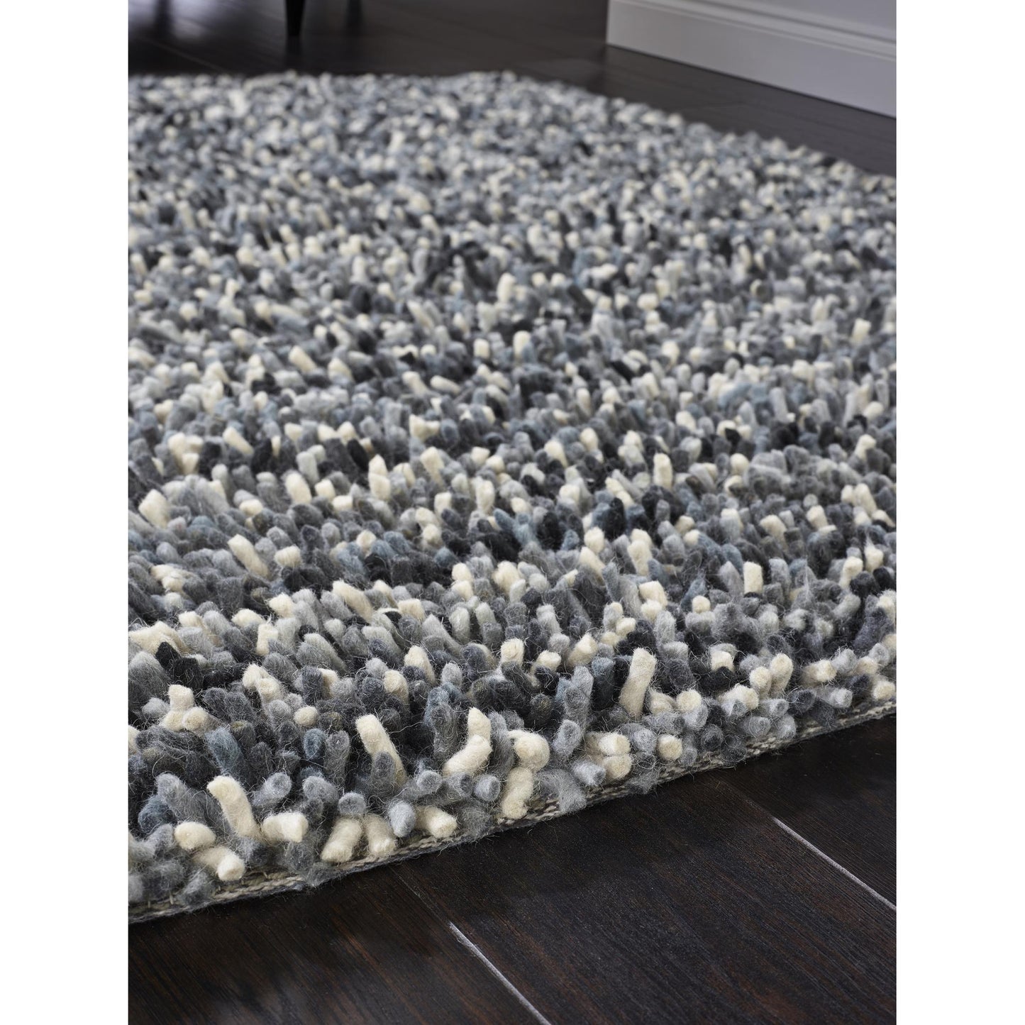 Rocks Tubular Pile Shaggy Wollteppich, handgewebt, schweres, luxuriöses Design