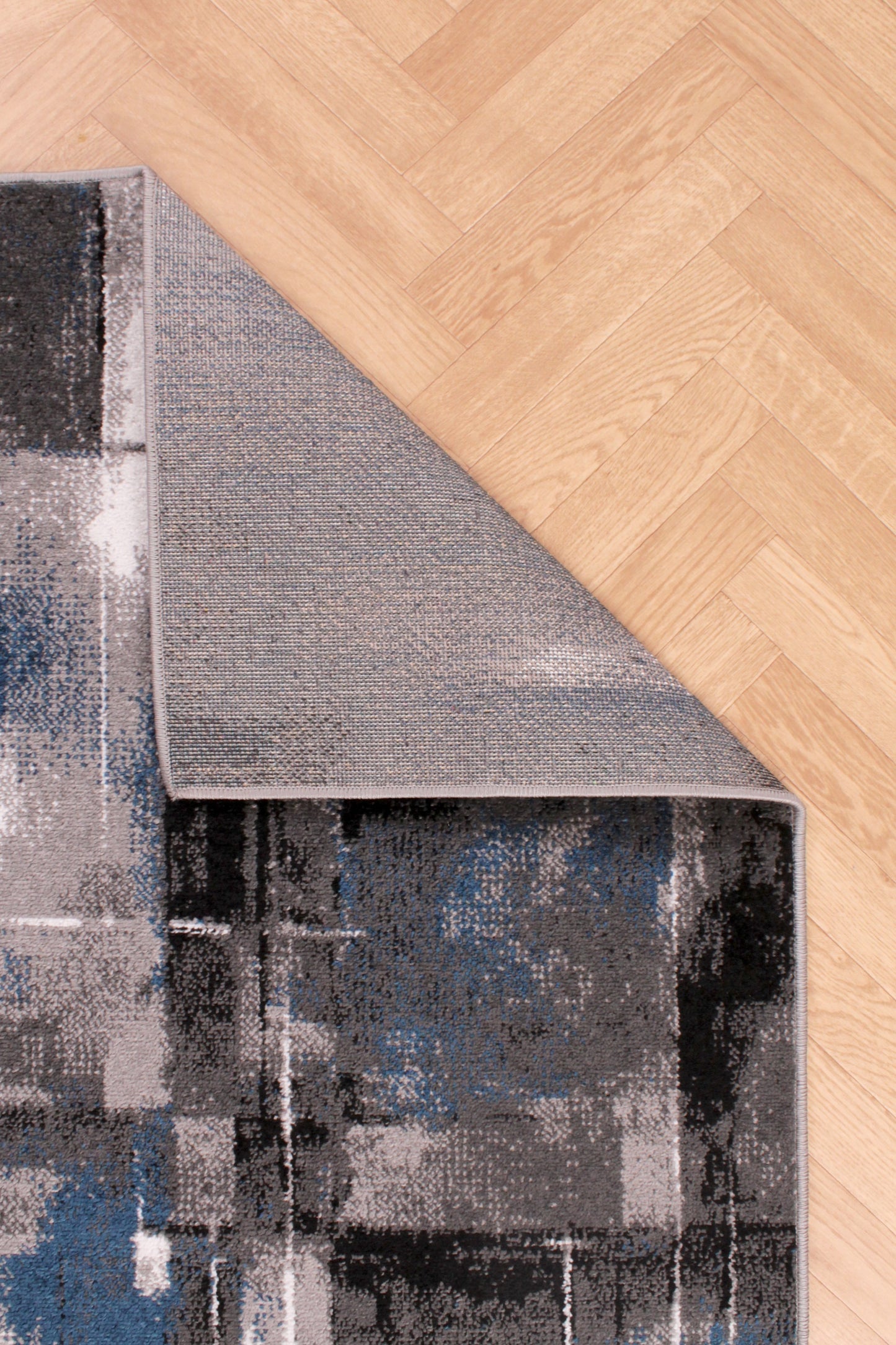 Modern Spirit Artiste Pictorial Abstract Rug in Navy Blue Large 160x230 cm (5'3"x7'7")