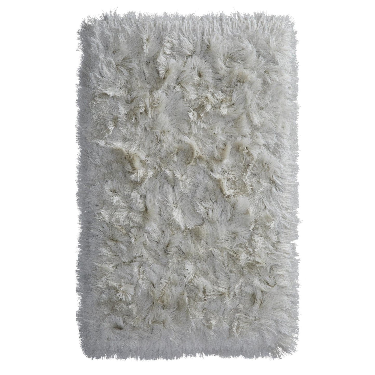 High Pile Shaggy Rug for Living Room Bedroom Modern Glamour Silky Shag Carpet – Ivory