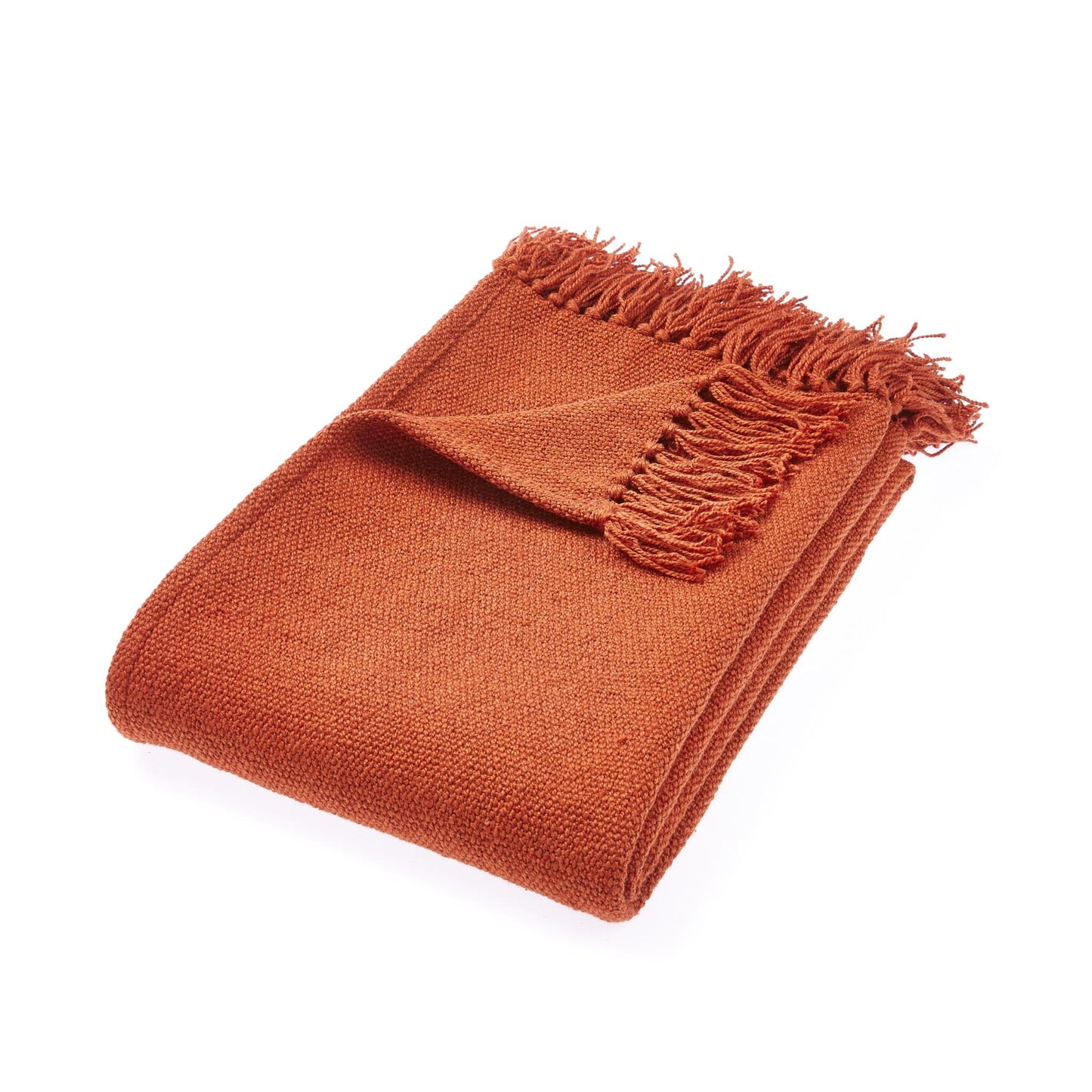Hug Rug Woven Plain Throw Blanket Rust Bed Sofa Chair Cover in 130 x 180 cm