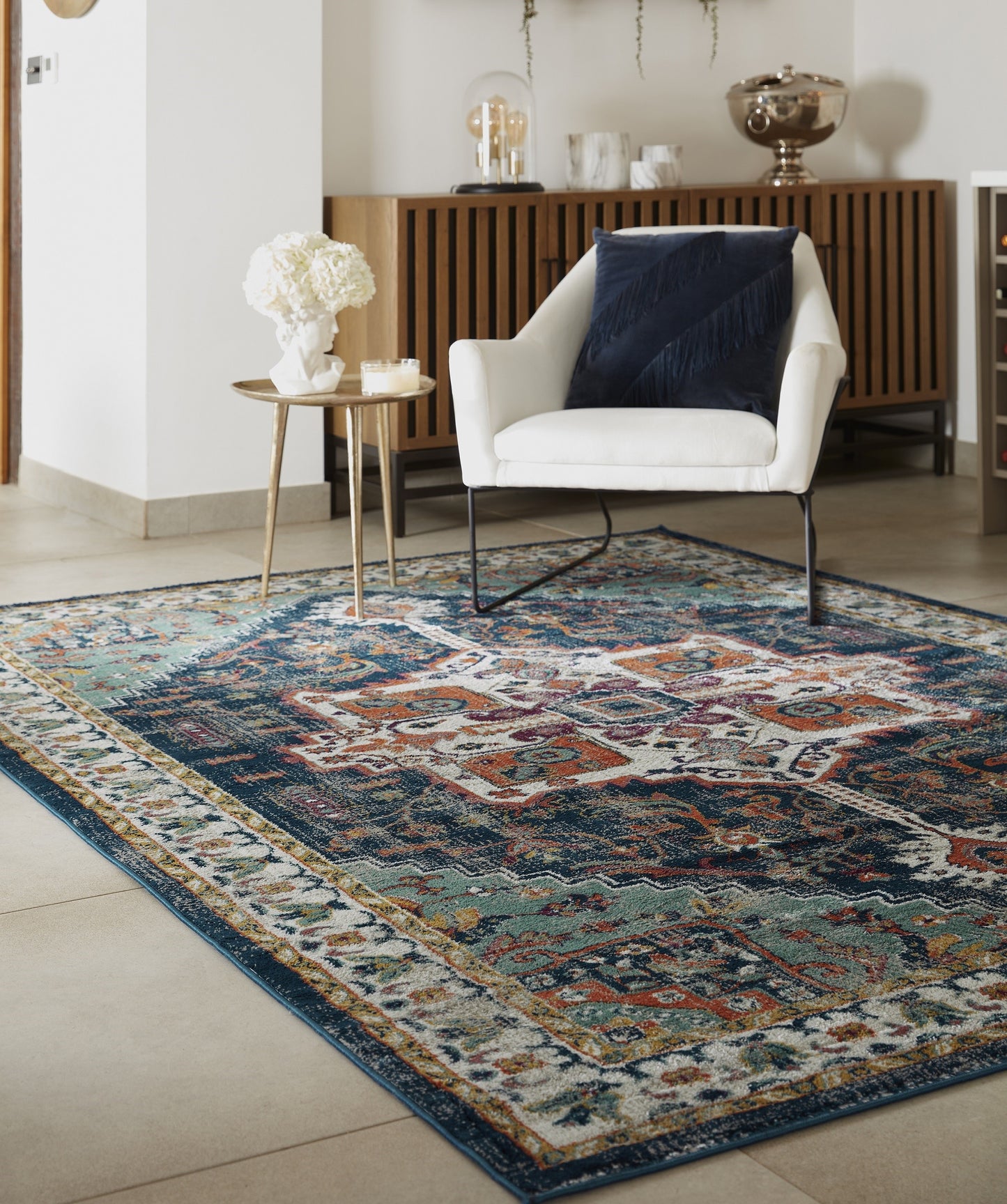 Origins Granada Traditional Bordered Rug & Hallway Runner in Emerald