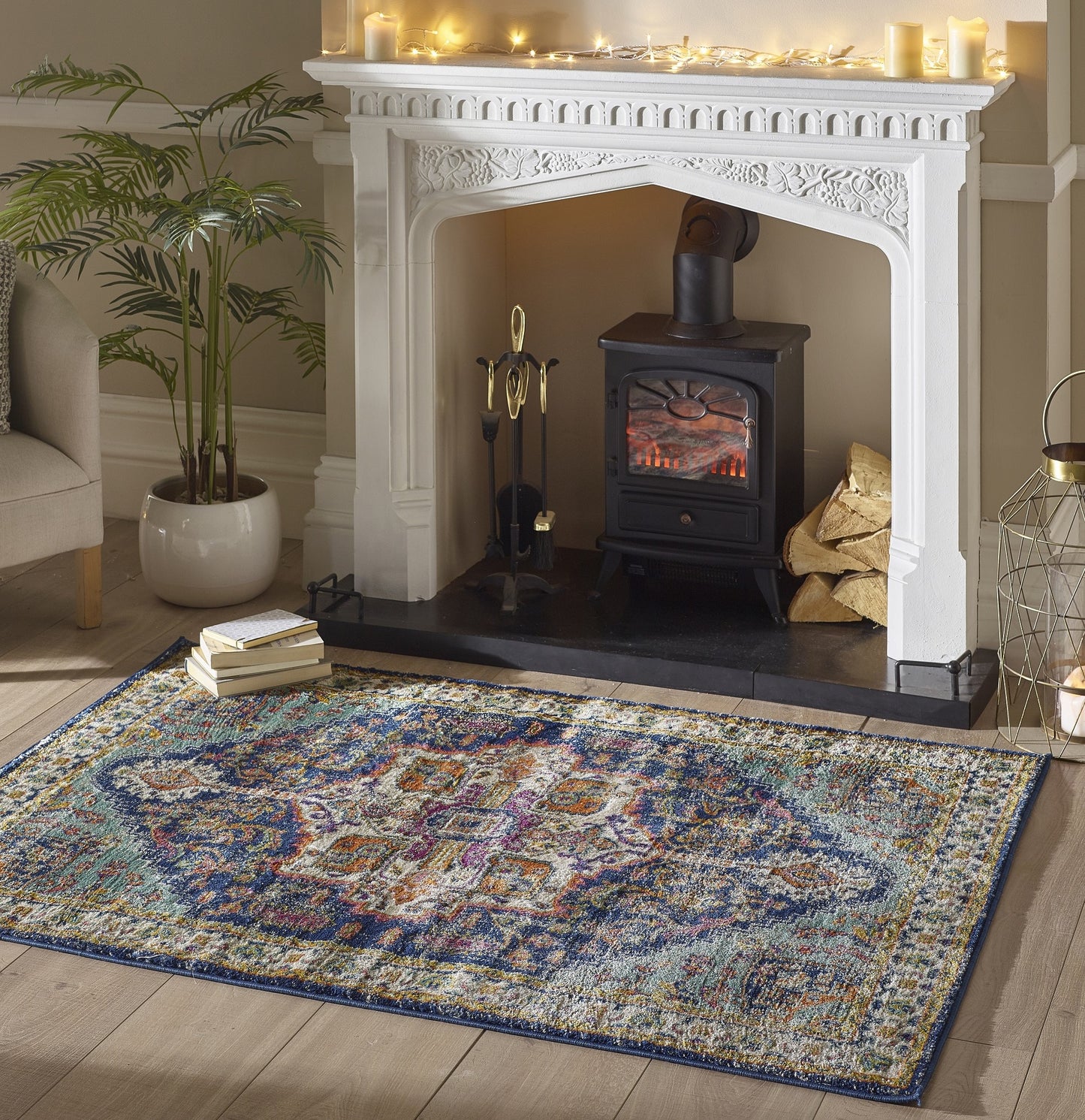 Origins Granada Traditional Bordered Rug & Hallway Runner in Emerald