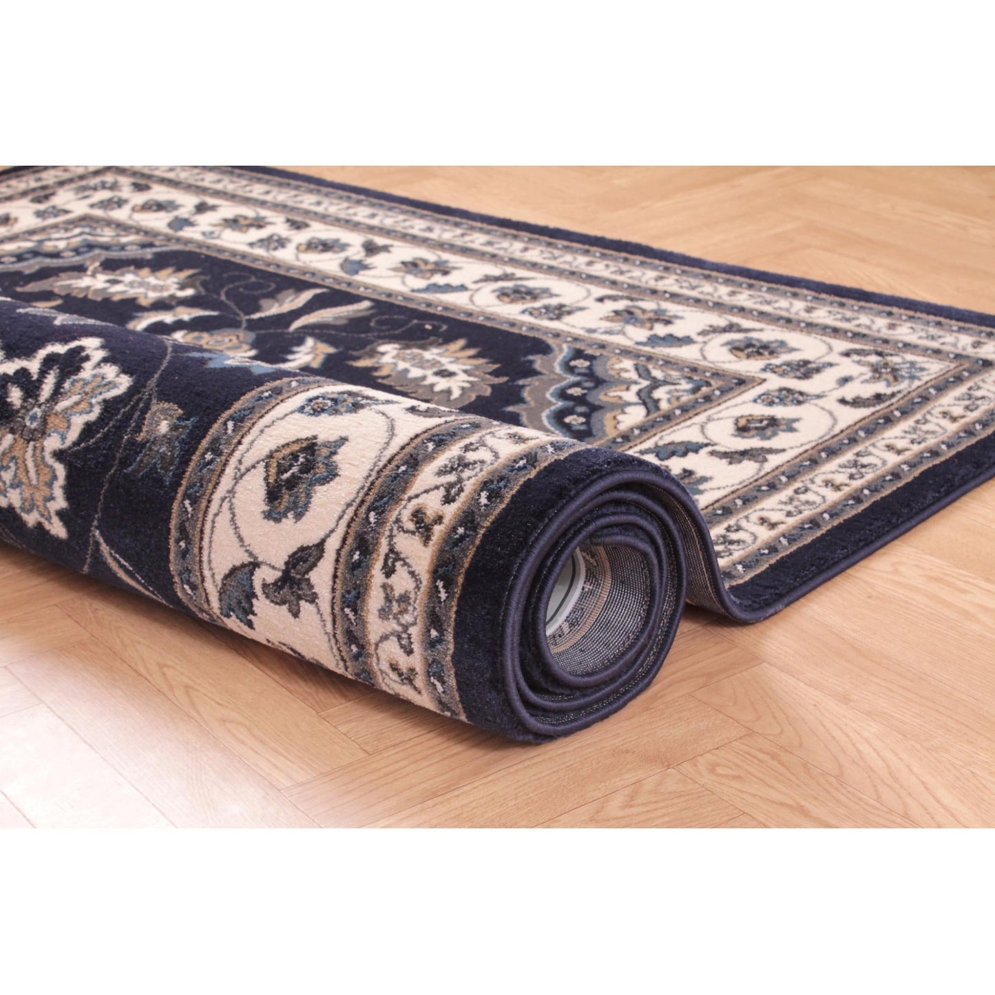 Sherborne Navy Rug Traditional Classic Oriental Bedroom Living Room Rug