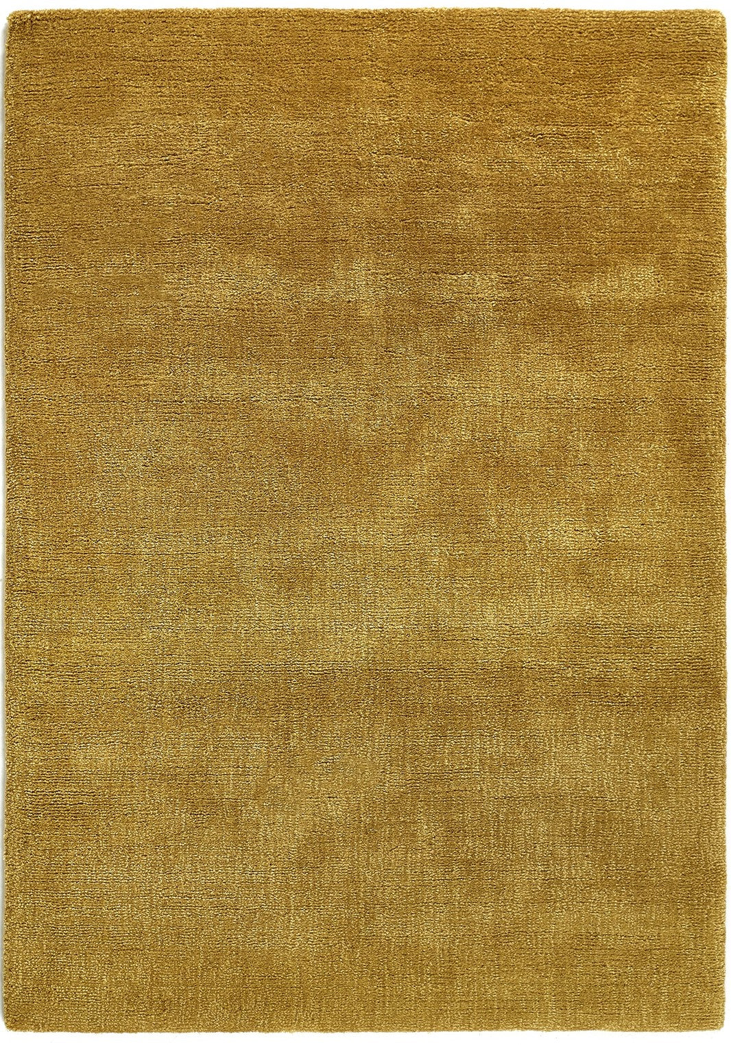 Rug Guru Hush Cumin Moderner, schlichter, handgewebter Teppich aus Wolle und Viskose, weicher, seidiger Glanz, Gelb