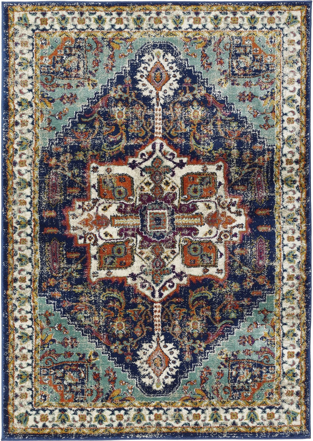 Origins Granada Traditional Bordered Rug & Hallway Runner in Emerald