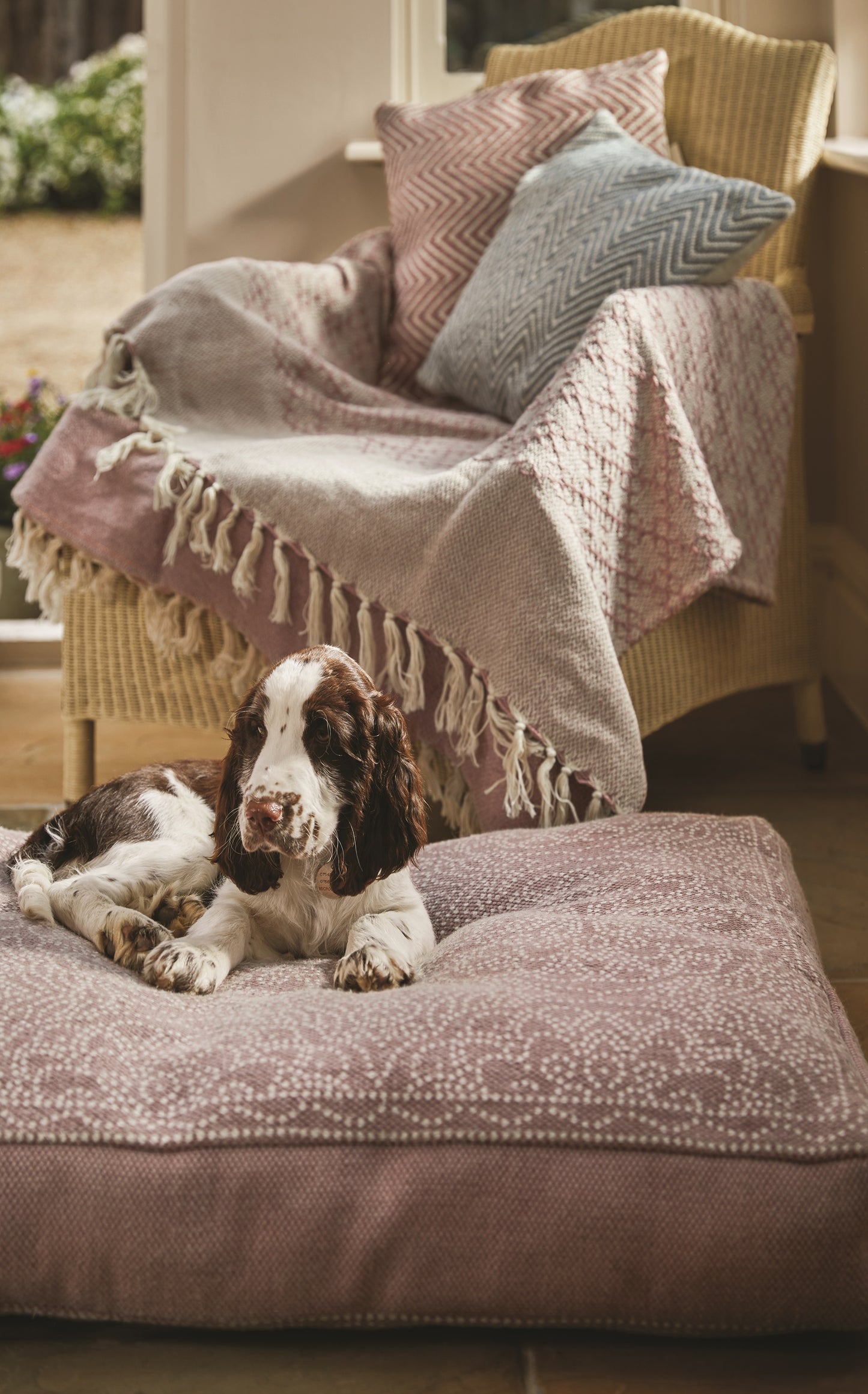 Hug Rug Woven Dog Bed Dot Floral Rose