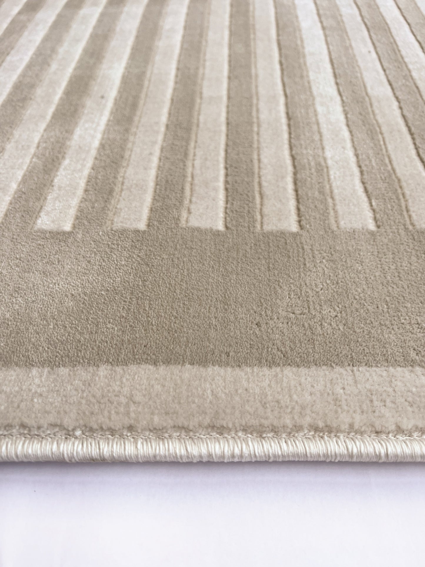 Belgrade Striped Border Natural Rug by Origins