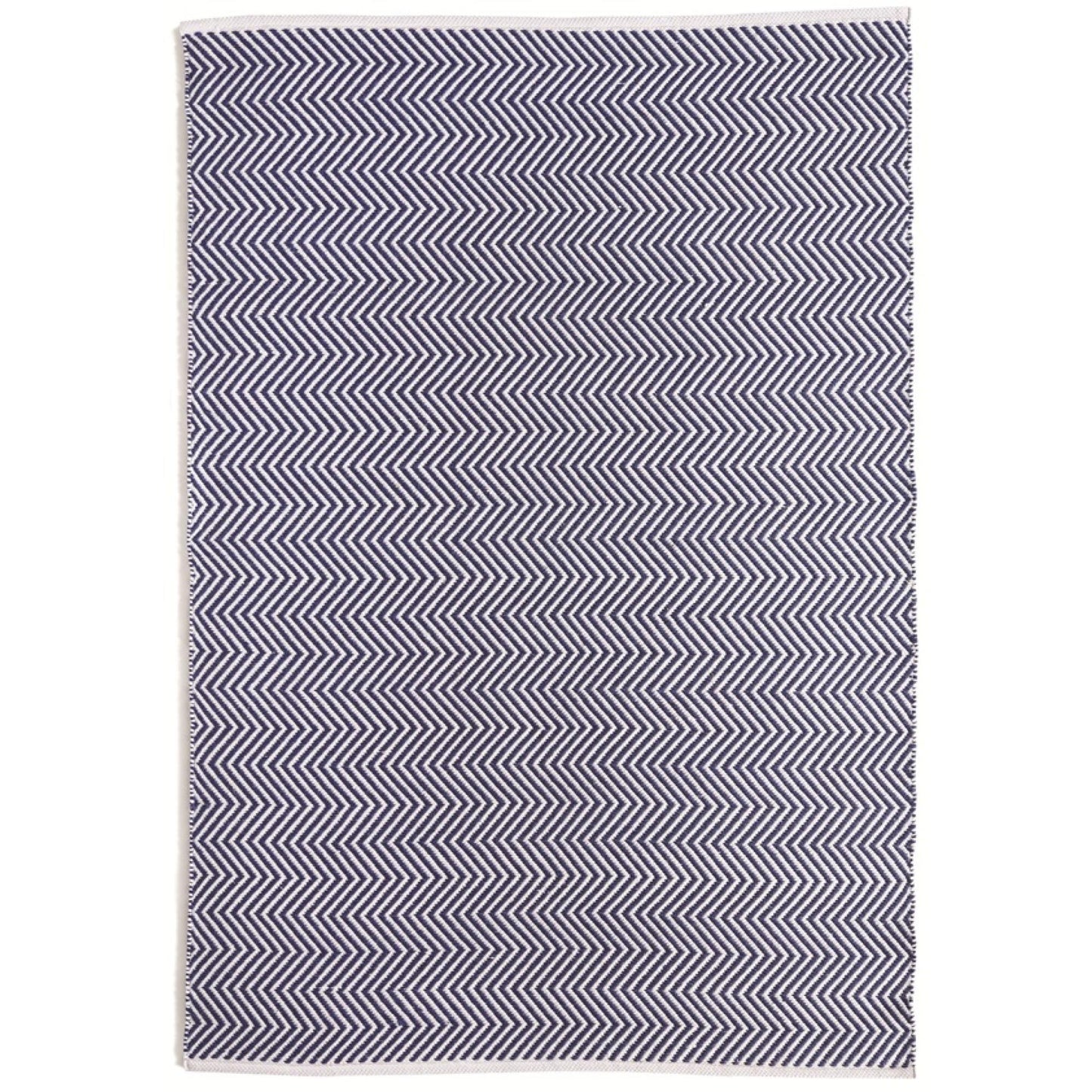 Hug Rug Recycled Washable Rug – Navy Blue – Indoor Outdoor Reversible Herringbone Rug