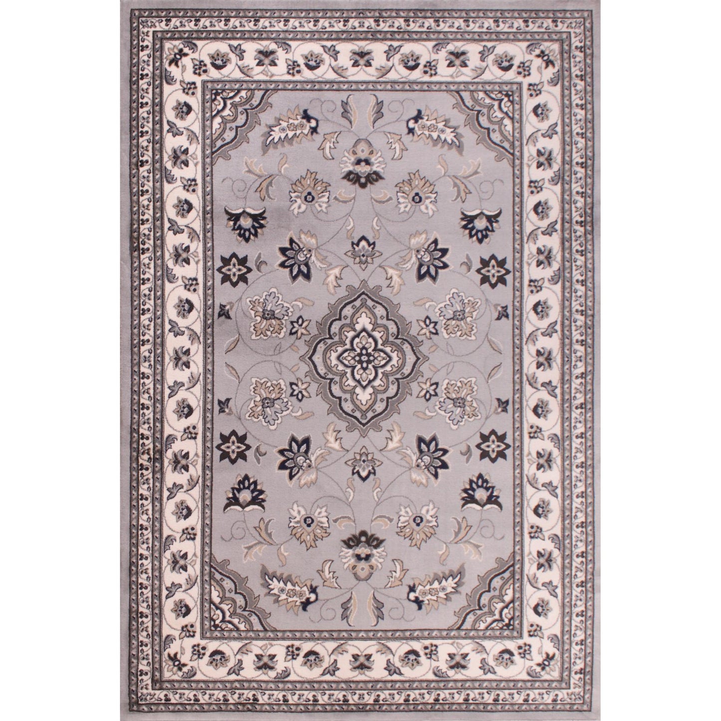 Sherborne Grey Rug Traditional Classic Oriental Bedroom Living Room Rug