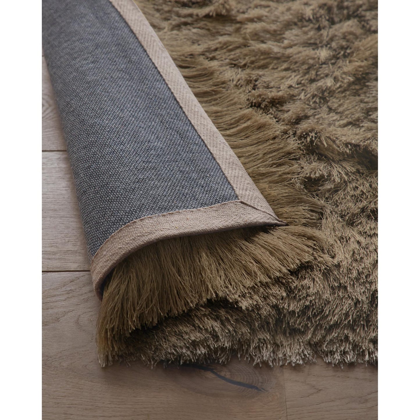 High Pile Shaggy Rug for Living Room Bedroom Modern Glamour Silky Shag Carpet – Mink