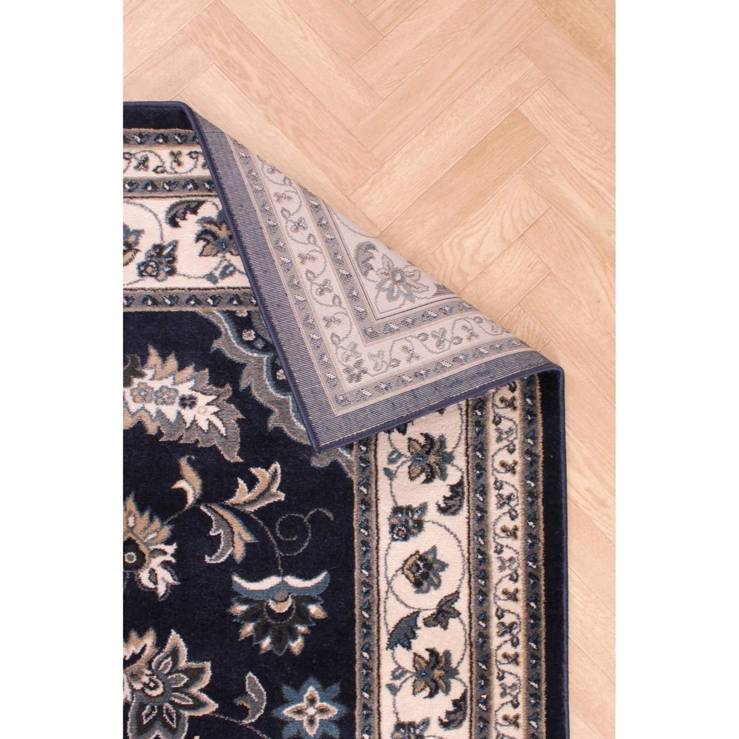 Sherborne Navy Rug Traditional Classic Oriental Bedroom Living Room Rug
