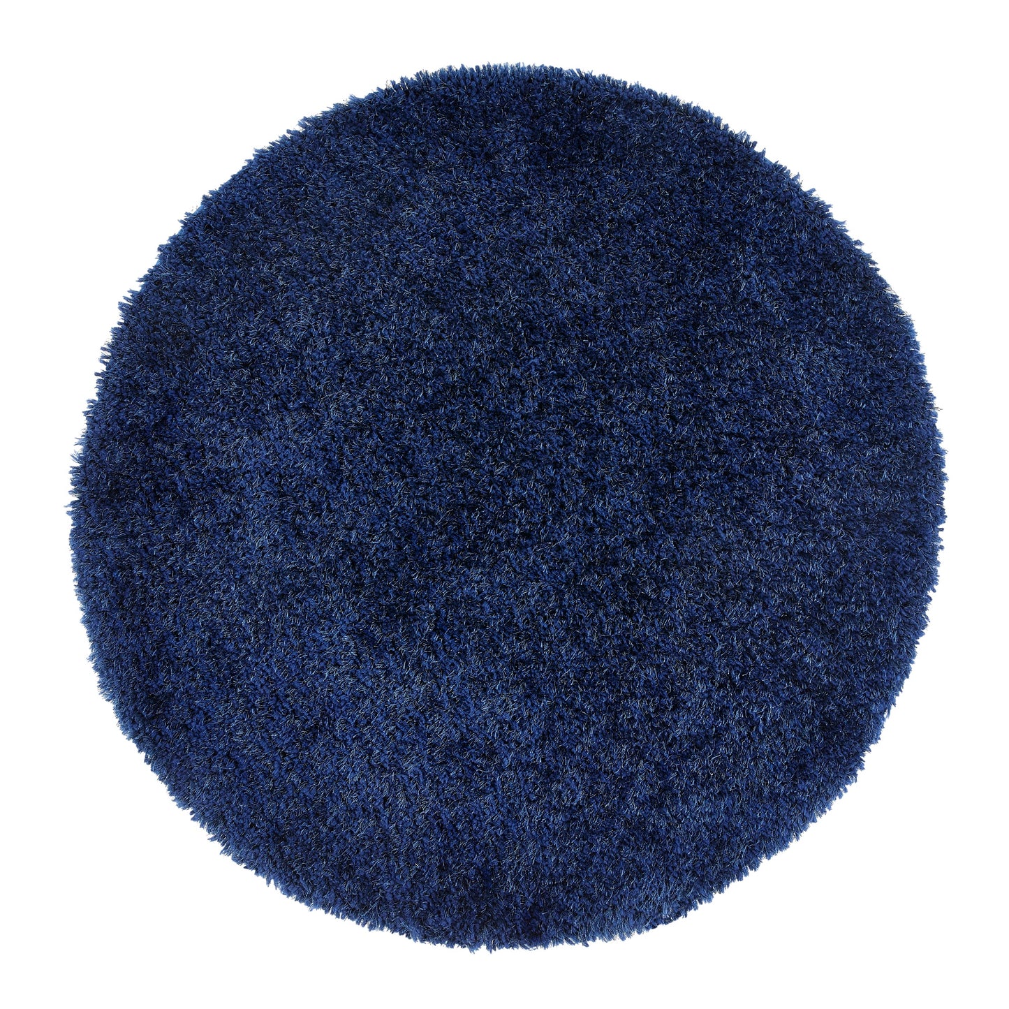 Chicago Shaggy Modern Plain Rug Hallway Runner in Indigo Blue