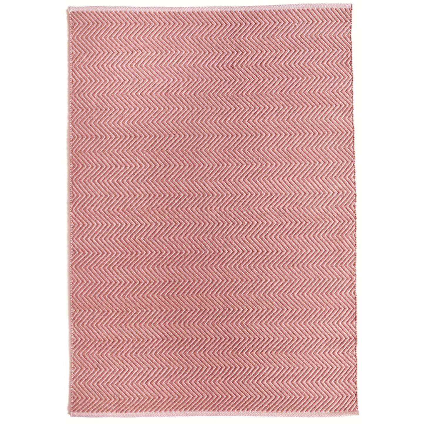 Hug Rug Recycled Washable Rug – Coral Pink – Indoor Outdoor Reversible Herringbone Rug