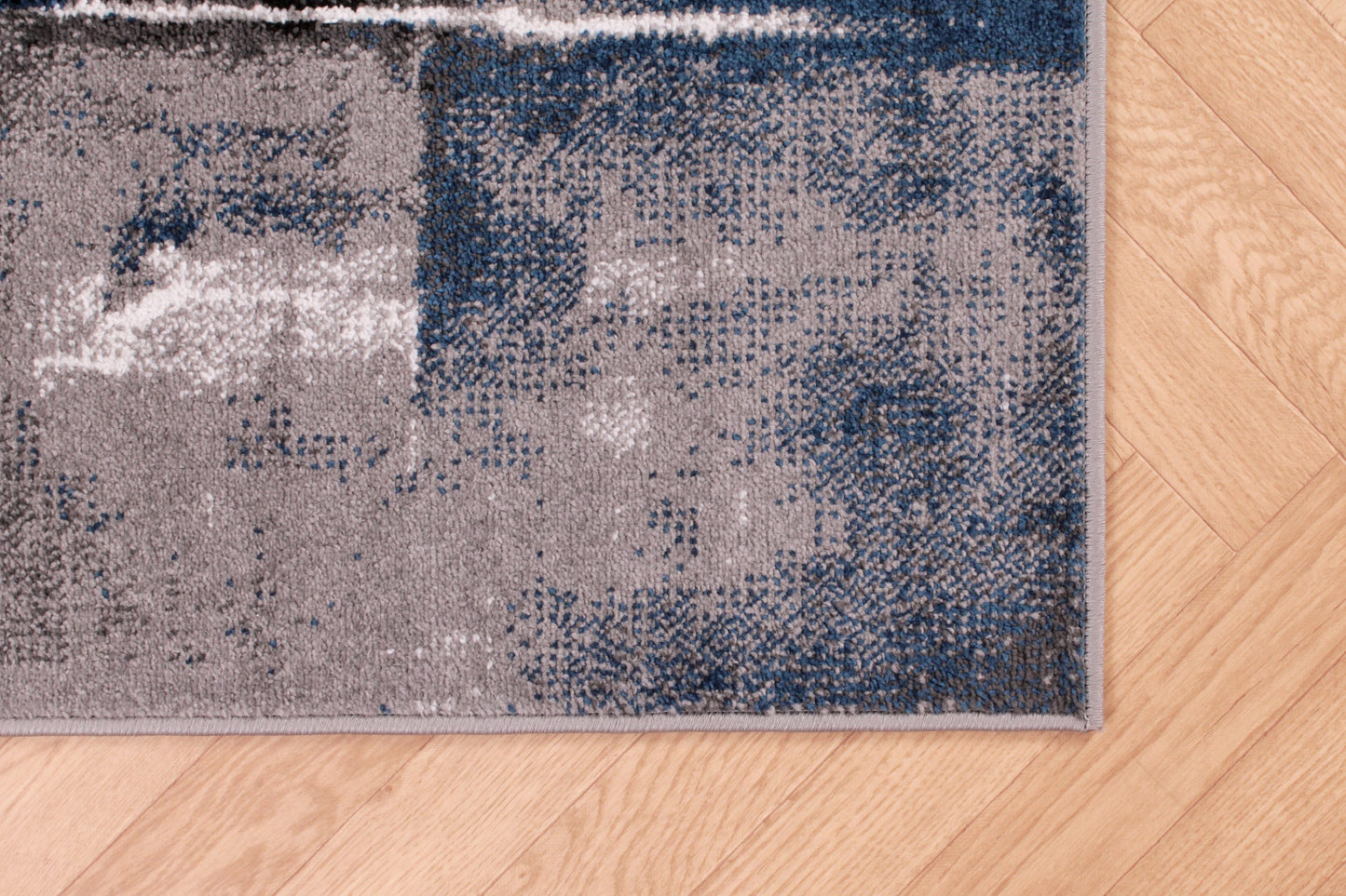 Modern Spirit Artiste Pictorial Abstract Rug in Navy Blue Large 160x230 cm (5'3"x7'7")