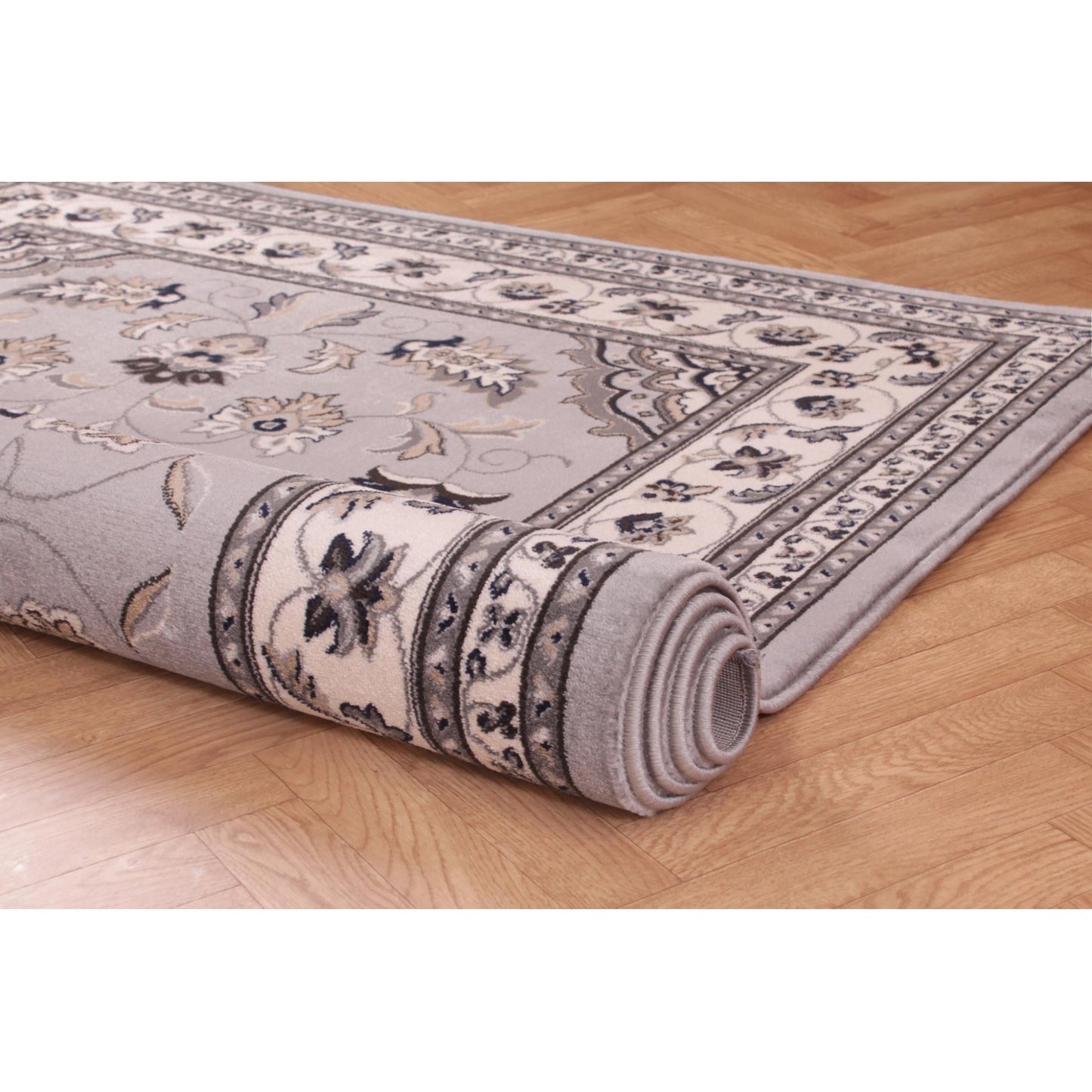 Sherborne Grey Rug Traditional Classic Oriental Bedroom Living Room Rug