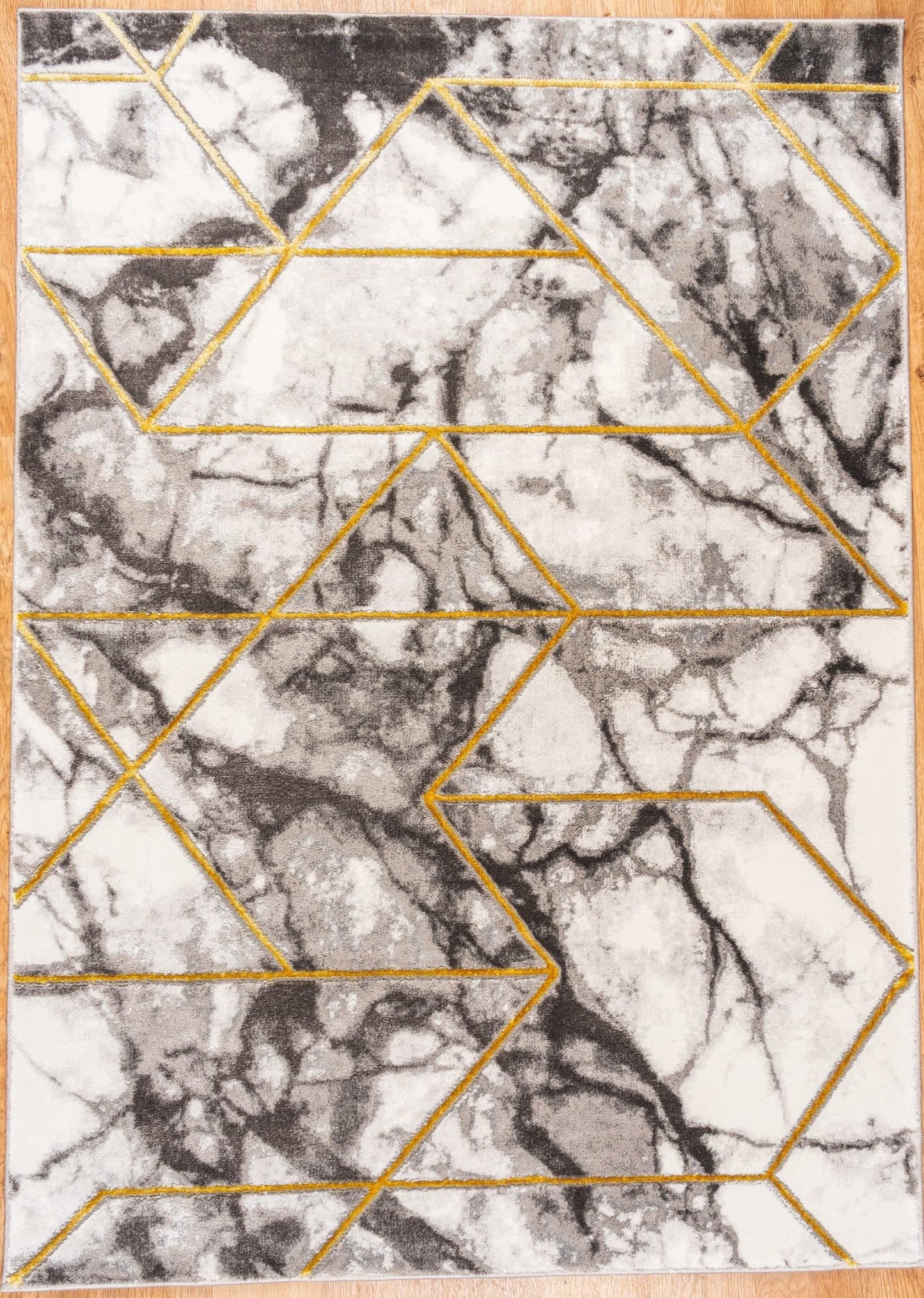 Marbled Geometric Abstract Rug Modern Luxurious Carpet for Living Room Bedroom Bianco 224RA Soft Quality Rug