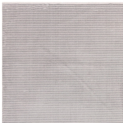 Kuza Plain Stripe Soft Silky Velvety Modern Rug in Silver Grey