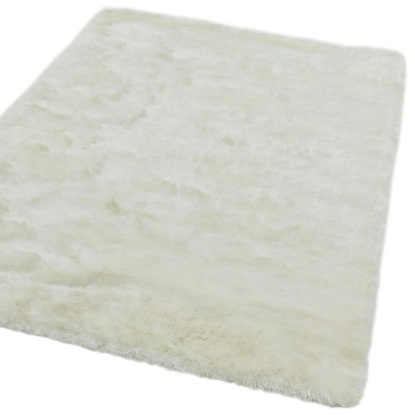 Whisper Shaggy Rug Silky Shiny Soft High Pile Plush Rug in Ivory – Luxurious Softness & Elegant Shine