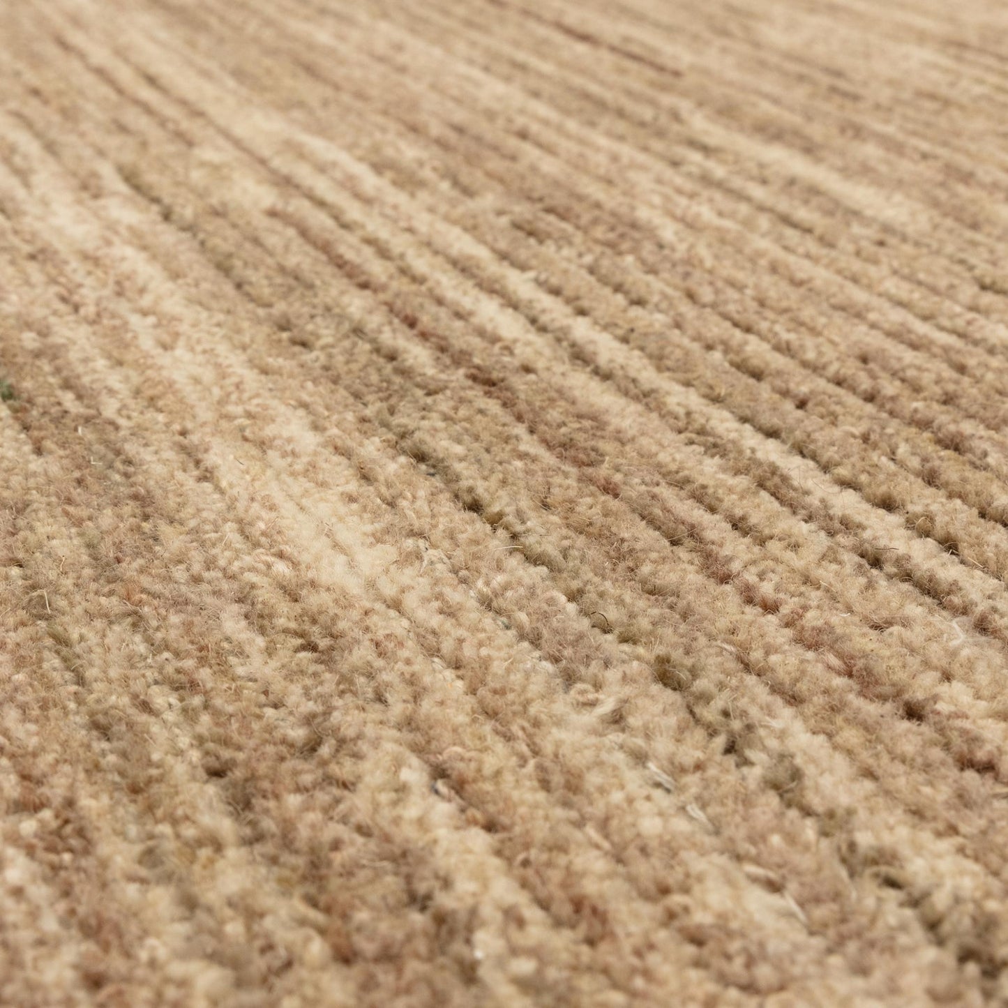 Hazy Honey Beige Natural Handwoven Rug – Soft Wool Blend Textured Striped Carpet for Modern Interiors