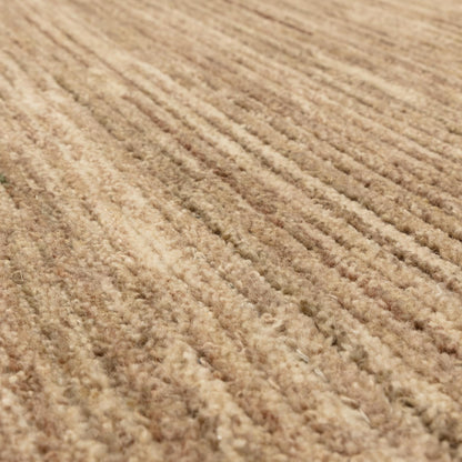 Hazy Honey Beige Natural Handwoven Rug – Soft Wool Blend Textured Striped Carpet for Modern Interiors