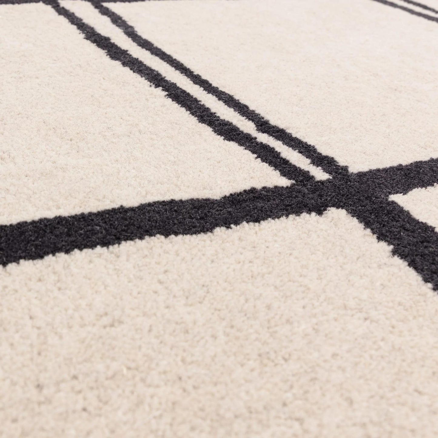 Albany Grid Monochrome Geometric Hand Tufted Wool Rug