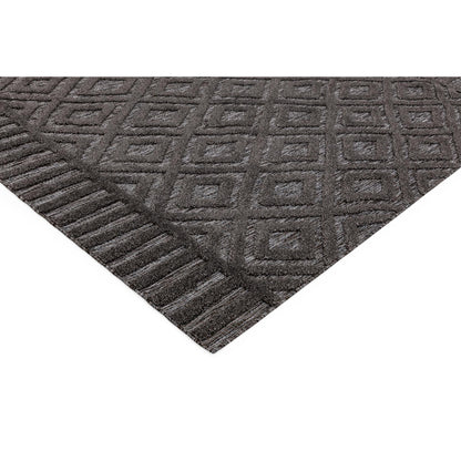 Salta Diamond SA02 Geometric Charcoal Grey High-Low Indoor & Outdoor Rug