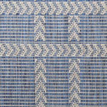 Horizon Grid HOZ04 Modern Geometric Patio Navy Blue Indoor & Outdoor Flatweave Rug