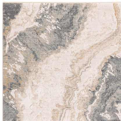 Seville 06 Oro Kurzflor Teppich Modern Abstrakt Soft Touch Seidiger Teppich in Beige Natur