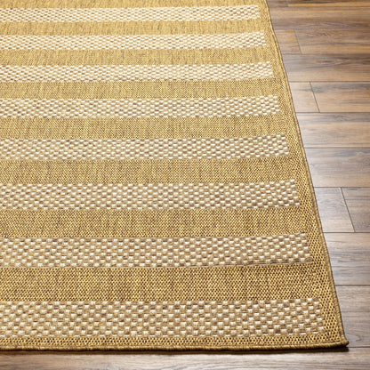 Pismo Beach PMB2302 Modern Striped Brown Indoor & Outdoor Flatweave Rug