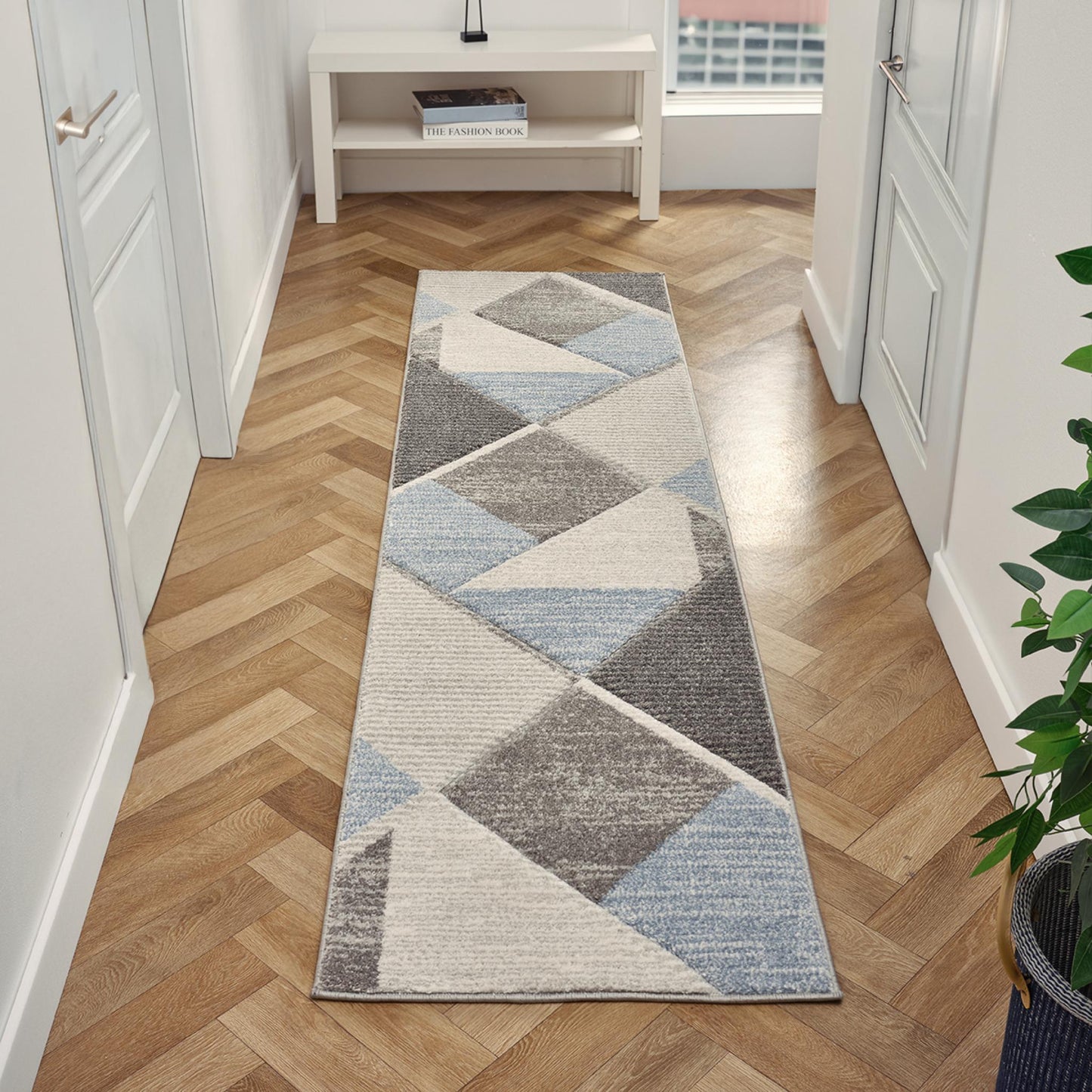 Orbit Lysa Geometric 3D Carved Grey Blue Rug – Modern Soft Textured Polyester Carpet for Hallway, Living Room, and Bedroom (Copy)