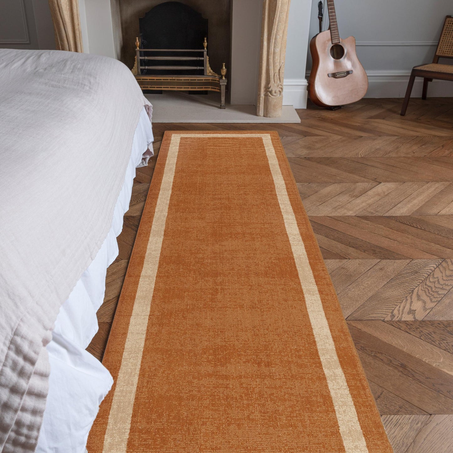 Albi Orange Runner – Bold Vibrant Elegance and Natural Wool Luxury