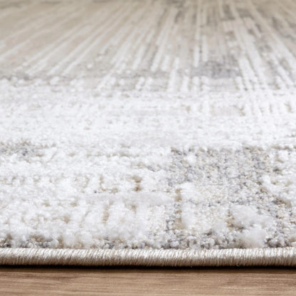 Anders AN06 Boho Charm Abstract Border Shimmer Rug in Grey Natural