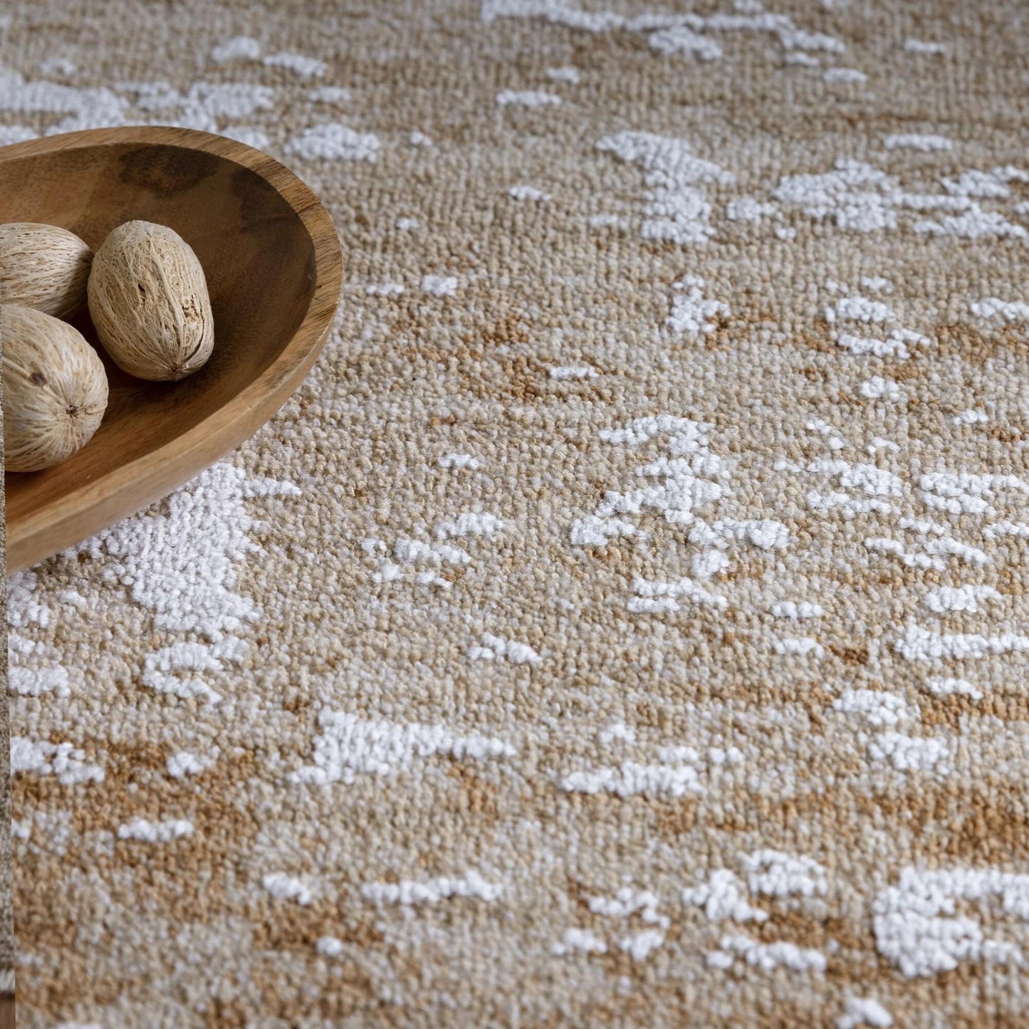 Anders AN03 Modern Boho Abstract Soft Silky Rug – Beige Natural