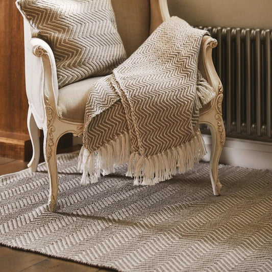Hug Rug Recycled Washable Rug – Natural – Indoor Outdoor Reversible Herringbone Rug