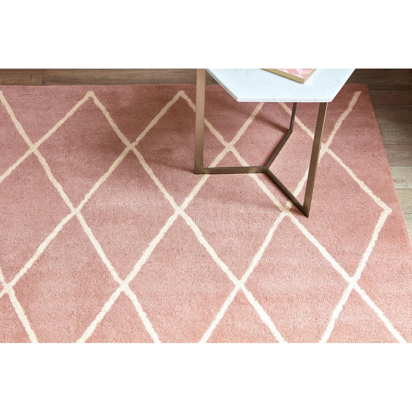 Albany Diamond Berry Pink Geometric Hand Tufted Wool Rug