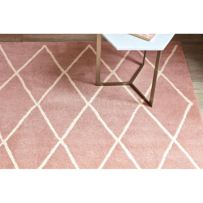 Albany Diamond Berry Pink Geometric Hand Tufted Wool Rug